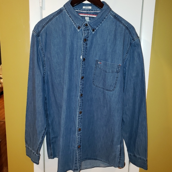 Tommy Hilfiger Other - Tommy Hilfiger Mens Shirt Indigo Blue Denim
